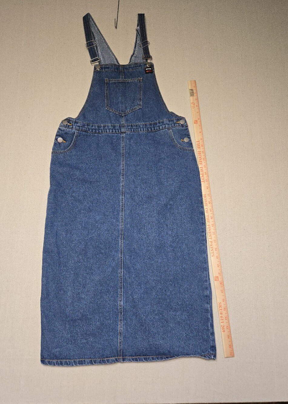 SHEIN Blue Denim Overall Skirt Dress